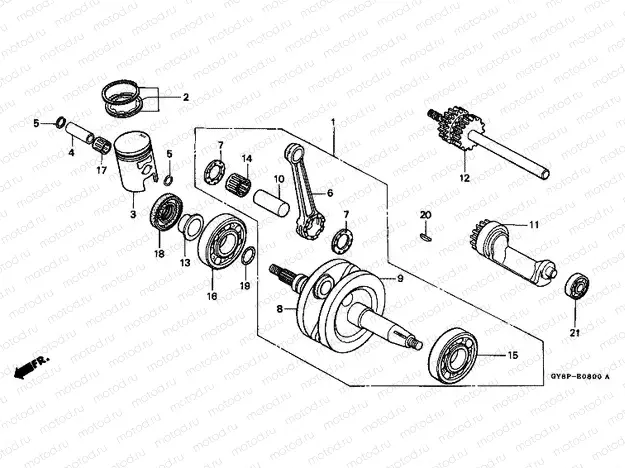 E-8 CRANKSHAFT / PISTON