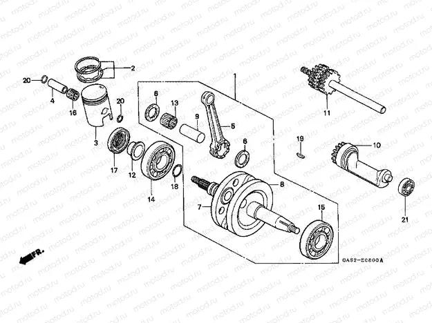 E-8 CRANKSHAFT / PISTON
