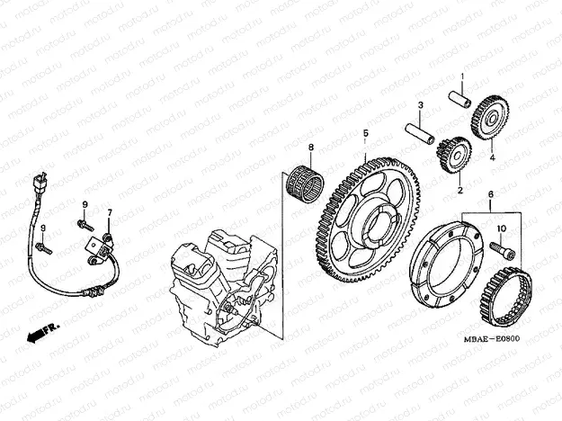 E-8 DISTRIBUTOR GENERATOR / CLUTCH START