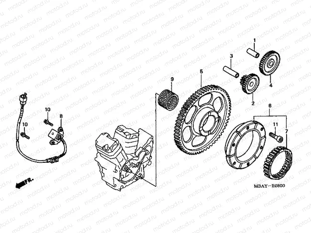 E-8 DISTRIBUTOR GENERATOR / CLUTCH START