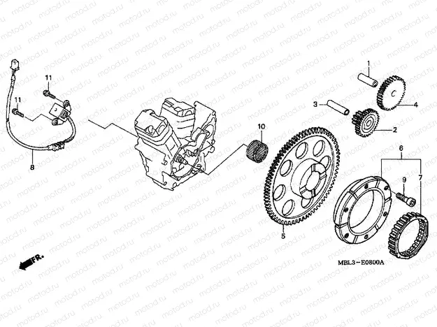E-8 DISTRIBUTOR GENERATOR / CLUTCH START