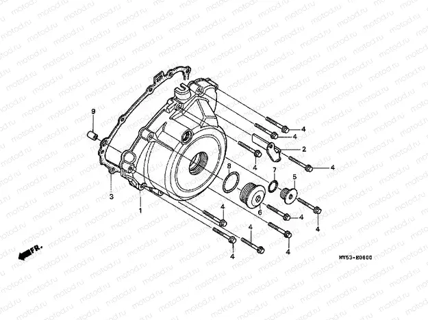 E-8 LEFT CRANKSHAFT COVER
