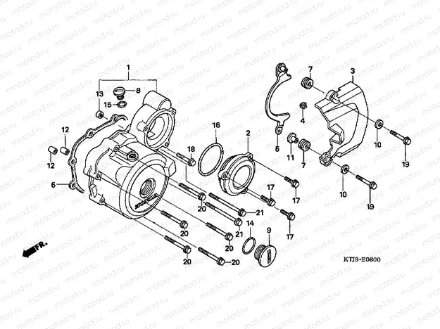 E-8 LEFT CRANKSHAFT COVER (CGR125SH5,8)