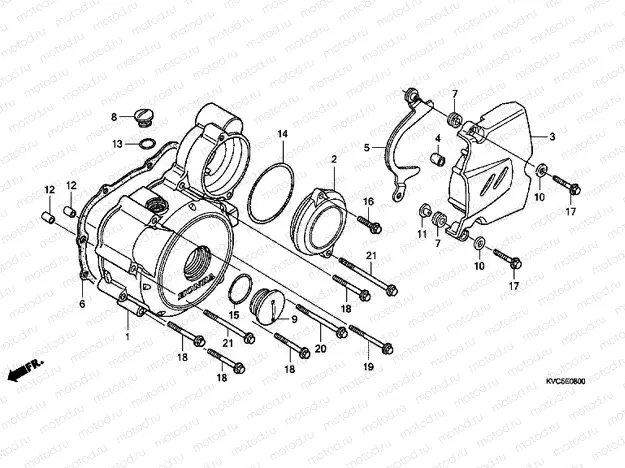 E-8 LEFT CRANKSHAFT COVER (GLH1251SH / 2SH / 3SH)