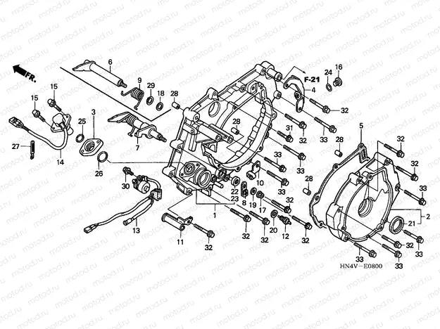 E-8 REAR CRANKCASE COVER