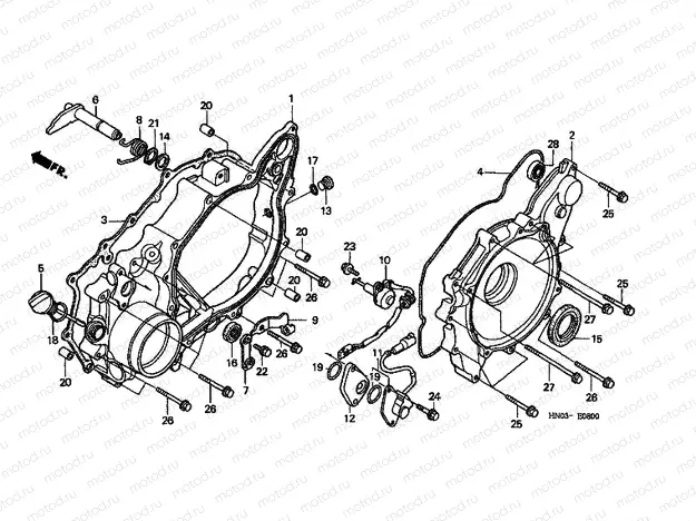 E-8 REAR CRANKSHAFT COVER