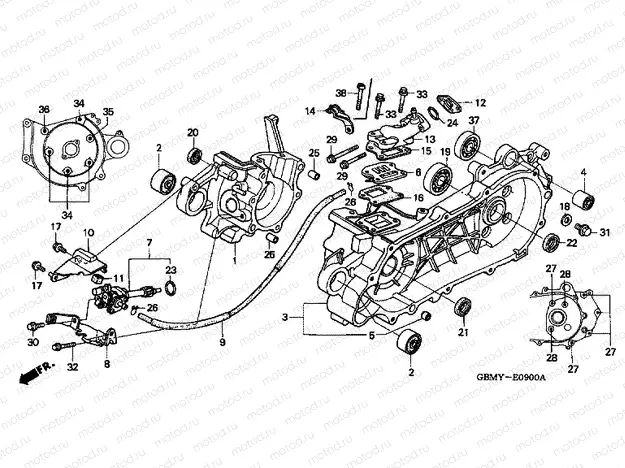 E-9 CRANKSHAFT / OIL PUMP