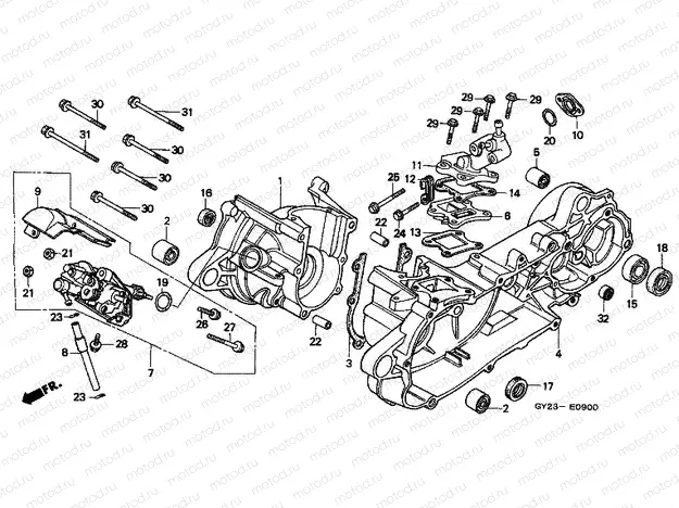 E-9 CRANKSHAFT / OIL PUMP