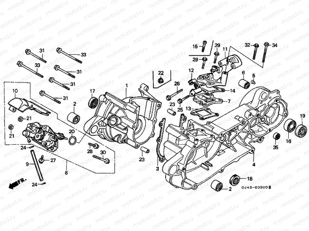 E-9 CRANKSHAFT / OIL PUMP