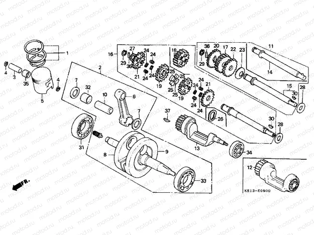 E-9 CRANKSHAFT / PISTON