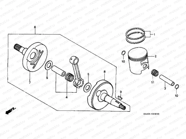 E-9 CRANKSHAFT / PISTON