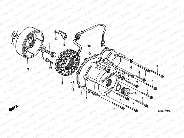 E-9 LEFT CRANKCASE COVER/ GENERATOR