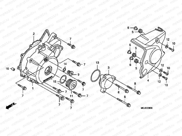 E-9 LEFT CRANKSHAFT COVER