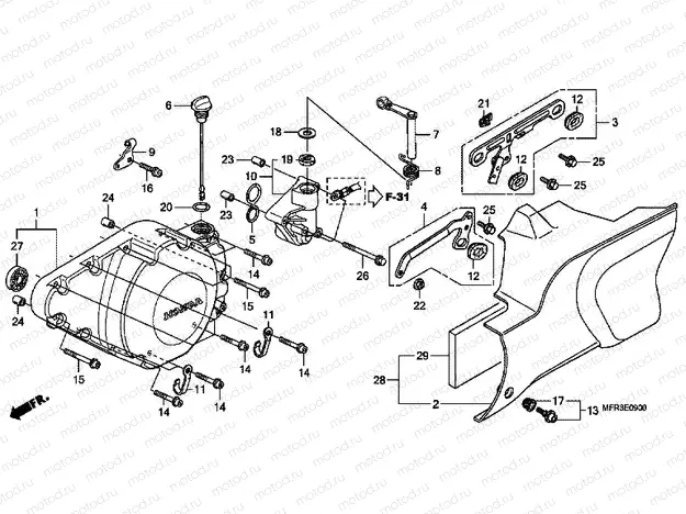 E-9 LEFT CRANKSHAFT COVER