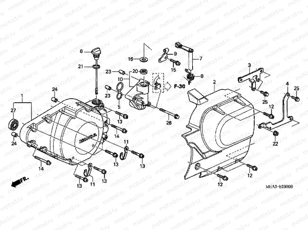 E-9 LEFT CRANKSHAFT COVER