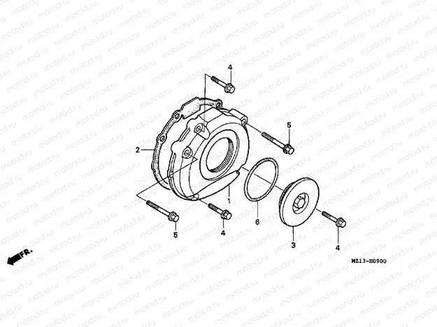 E-9 LEFT CRANKSHAFT COVER