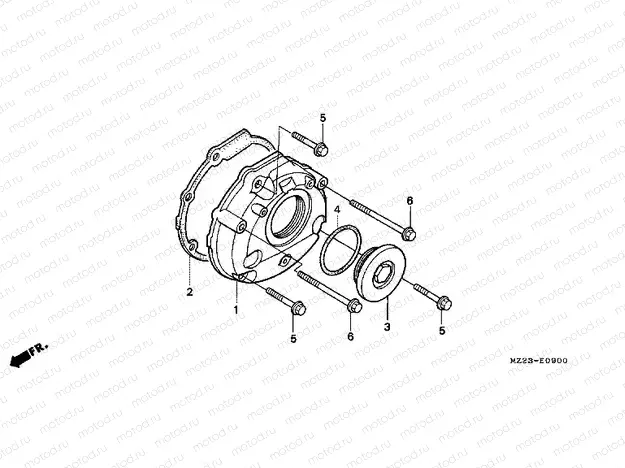 E-9 LEFT CRANKSHAFT COVER