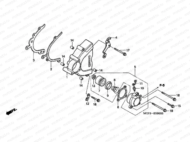 E-9 LEFT CRANKSHAFT COVER