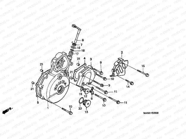 E-9 LEFT CRANKSHAFT COVER