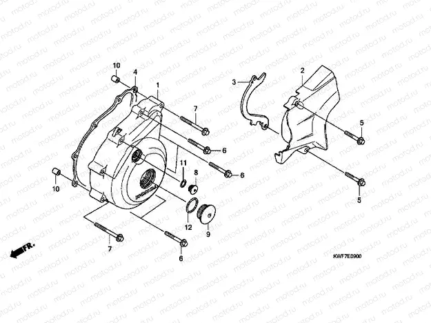 E-9 LEFT CRANKSHAFT COVER