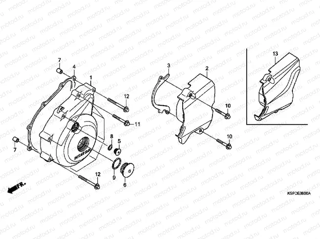 E-9 LEFT CRANKSHAFT COVER