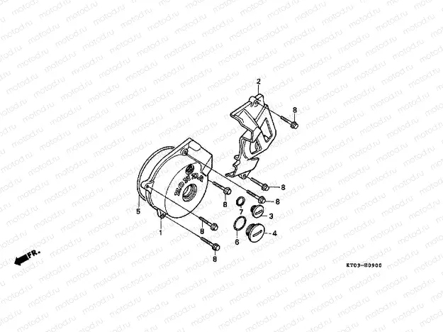 E-9 LEFT CRANKSHAFT COVER