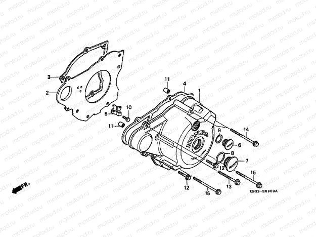 E-9 LEFT CRANKSHAFT COVER