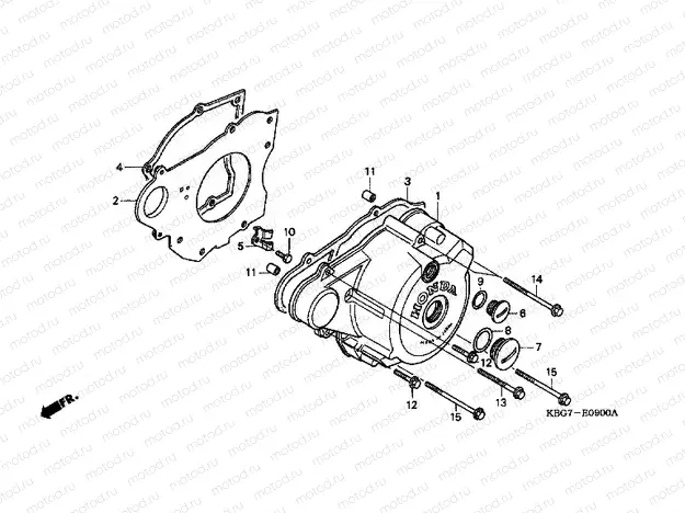 E-9 LEFT CRANKSHAFT COVER