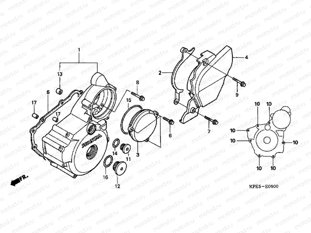 E-9 LEFT CRANKSHAFT COVER