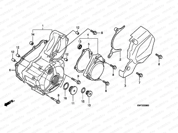 E-9 LEFT CRANKSHAFT COVER