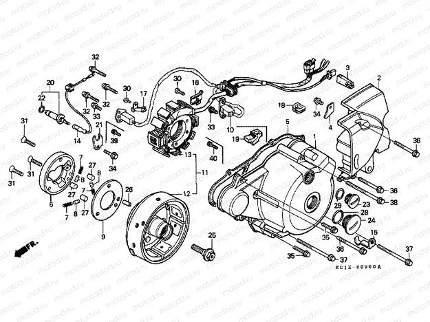 E-9 LEFT CRANKSHAFT COVER / GENERATOR