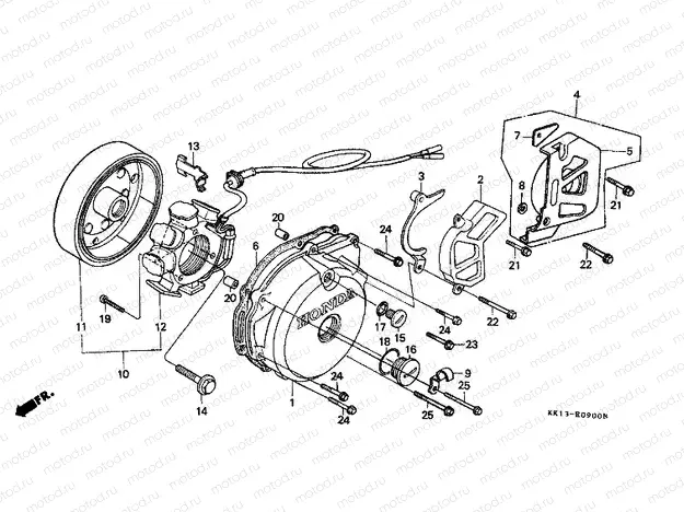 E-9 LEFT CRANKSHAFT COVER / GENERATOR