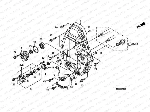 E-9 REAR CRANKSHAFT COVER