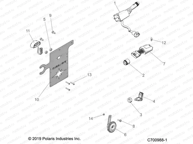 ELECTRICAL COMPONENTS | ELECTRICAL COMPONENTS, AND LICENSE PLATE - R20RRE99J1 (C700988-1)