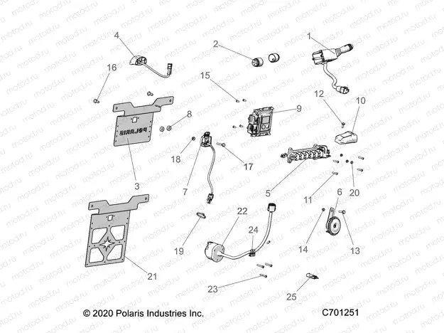 ELECTRICAL COMPONENTS | ELECTRICAL COMPONENTS, AND LICENSE PLATE - R20RRED4J1 (C701251)