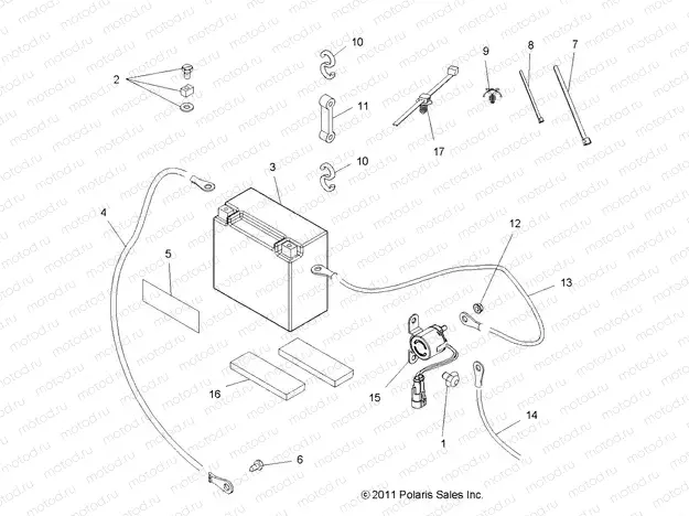 ELECTRICAL | ELECTRICAL, BATTERY - A13MH76FF (49ATVBATTERY12SP800EFI)