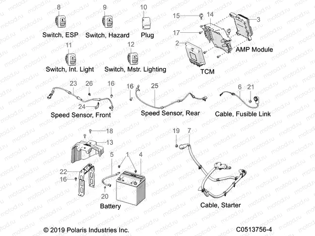 ELECTRICAL | ELECTRICAL, COMPONENTS 2 - T20AAPHD/RHB ALL OPTIONS (C0513756-4)