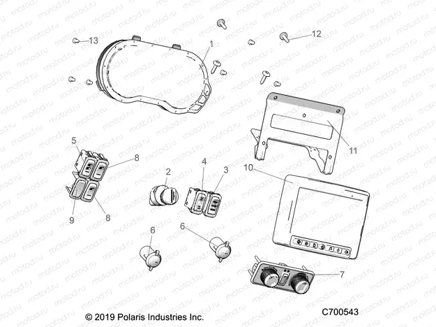 ELECTRICAL | ELECTRICAL, DASH GUAGE/SWITCHES RIDE COMMAND/RIDE COMMAND PREM - R19RRU99/A/B (C700543)