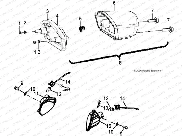 ELECTRICAL | ELECTRICAL, HEADLIGHT and TAILLIGHT - A13KA09AD/AF (49ATVHEADLIGHT07OTLW90)