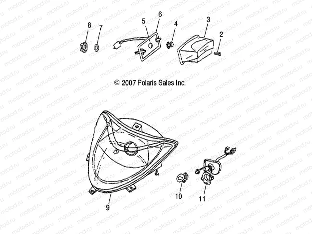 ELECTRICAL | ELECTRICAL, HEADLIGHT and TAILLIGHT - A18YAP20A8/N8 (49ATVHEADLIGHT08PHX)