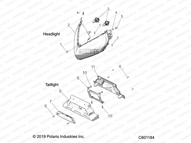 ELECTRICAL | ELECTRICAL, HEADLIGHT and TAILLIGHT - S21CFF5BSL/BEL (C601184)