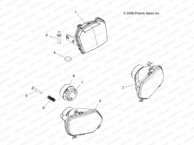 ELECTRICAL | ELECTRICAL, HEADLIGHTS - A18SES57C1/C2/C5/C7/E1/E5/E7/P57C1/T57C1/C7/E1/E7 (49ATVHEADLTASM09SPXP850I)
