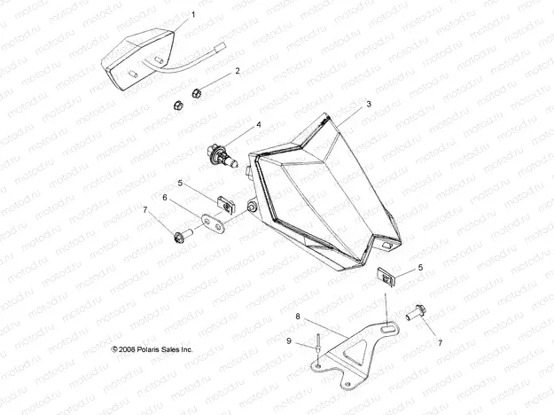 ELECTRICAL | ELECTRICAL, HEADLIGHTS and TAILLIGHTS and BULBS - A10GJ45AA (49ATVHEADLIGHT09OUT450)