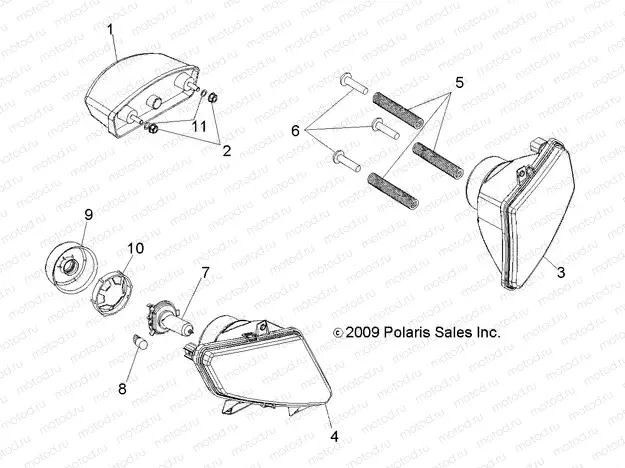 ELECTRICAL | ELECTRICAL, HEADLIGHTS, TAILIGHTS and BULBS - A12EA32FA (49ATVHEADLIGHT10BOSSI)
