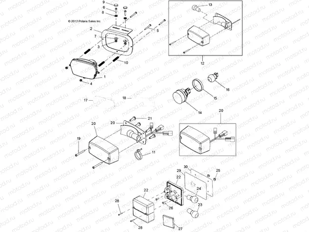ELECTRICAL | ELECTRICAL, LAMPS, HEAD, TAIL, REVERSE and TURN - L13G2/4/6 ALL OPTIONS (49GEMELECTRICAL13LAMP)