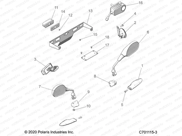 ELECTRICAL | ELECTRICAL, LICENSE PLATE LIGHT, TURN SIGNAL AND HORN - Z20CHA57K2 (C701115-3)