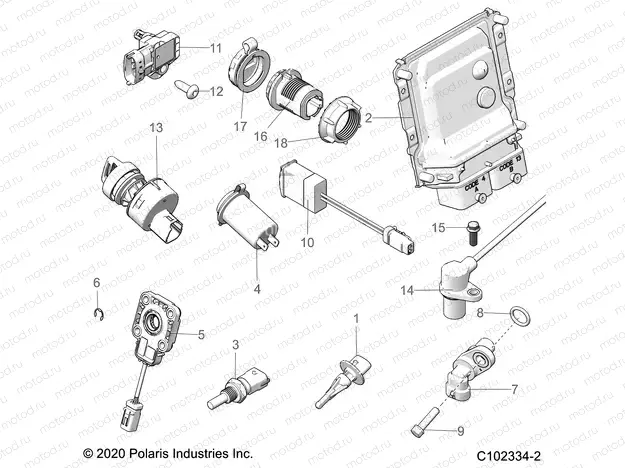 ELECTRICAL | ELECTRICAL, SWITCHES, SENSORS, ECU and CONTROL MODULES - A22SLZ95AK (C102334-2)