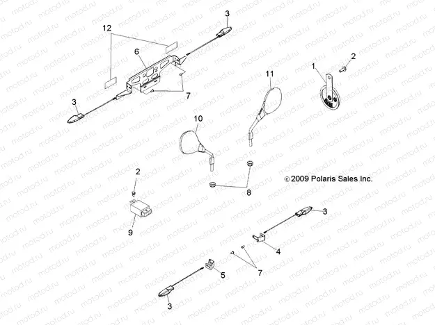 ELECTRICAL | ELECTRICAL, TURN SIGNALS, HORN, MIRRORS and LICENSE PLATE HOLDER - A13NA32FA (49ATVTURNSIG10TBI)