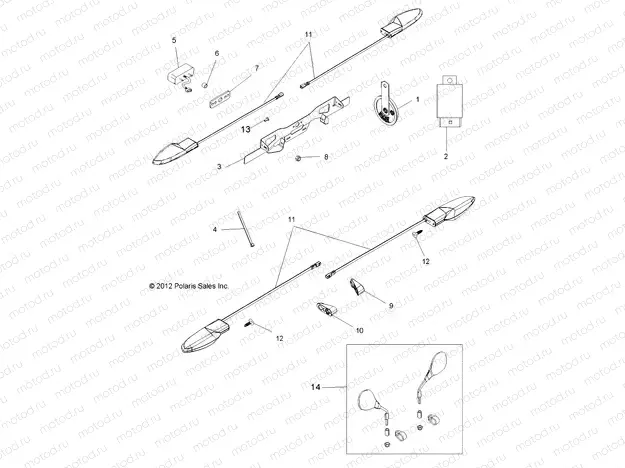 ELECTRICAL | ELECTRICAL, TURN SIGNALS, LP BRACKET, MIRRORS and HORN - A15SVE95FW (49ATVTURNSIG13SCRAM850I)