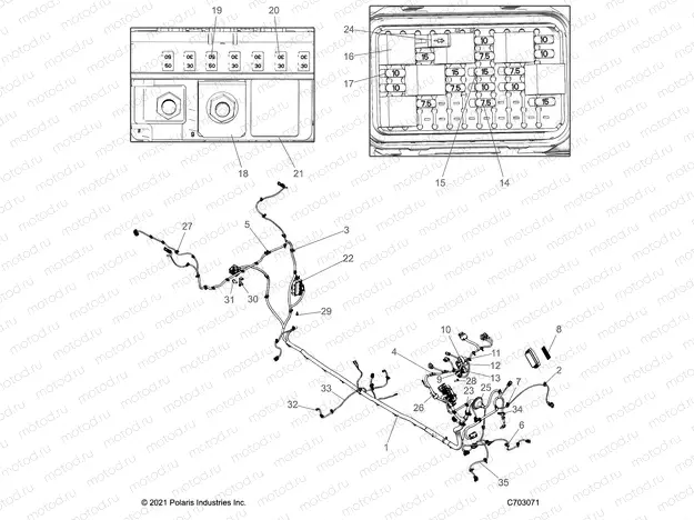 ELECTRICAL | ELECTRICAL, WIRE HARNESS, CHASSIS, STANDARD - Z22RME2KAG/BG/K2KAN/BN (C703071)